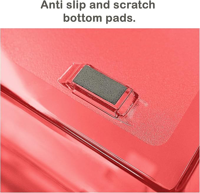 Acrimet 3 Tier Side Load Letter Tray Facility, Desktop File Organizer, A4 Letter Size Paper Organizer, Minimalist Storage Solution Paper Tray for Office, Home, Classroom (Plastic, Clear Red Color)