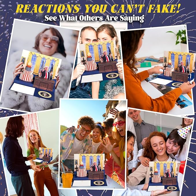 Pop Up Trump Birthday Card with Light & Sound - Greeting Card - Birthday - Oval Office