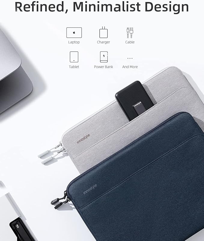 Protective 13 Inch Laptop Sleeve for 13 13.3 MacBook Air/Pro, 13 HP Dell Lenovo Asus Notebook - Shockproof, Water-Resistant with Accessory Pocket (Blue, 13 inch)