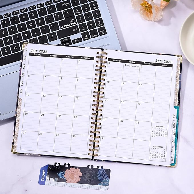 2025 Planner - 2025 Planner Weekly and Monthly, Jan.2025 - Dec.2025, Hardcover 2025 Planner Monthly with Tabs, 6.2" x 8.5", Strong Twin-Wire, Back Pocket