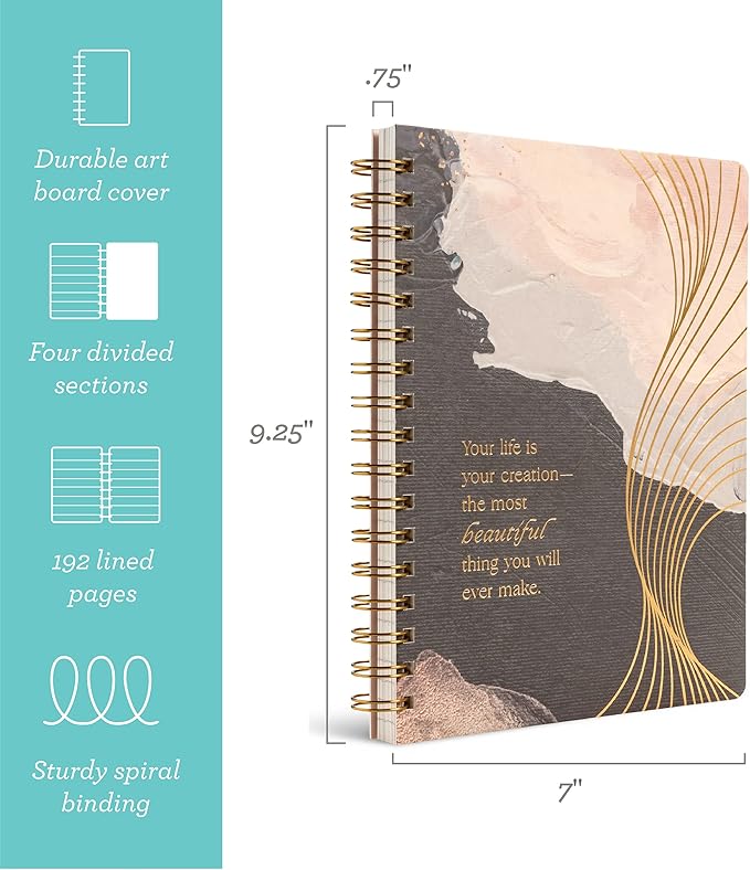Compendium Spiral Notebook - Your life is your creation... — A Designer Spiral Notebook with 192 Lined Pages, College Ruled, 7.5”W x 9.25”H