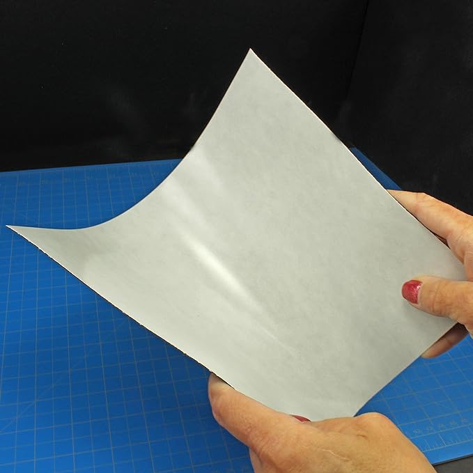 Flexible Steel Vinyl Magnetically-Receptive Sheet | 0.025in Thick | Letter Size 8.5x11 inch | Adhesive Backed Peel and Stick (1)