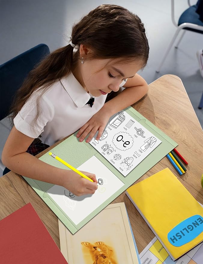 SUNEE Folders with Pockets (25 Pack, Vintage Colors), 2 Pocket Folders Fit Letter Size Paper, Paper File Folder for School Office Home Business