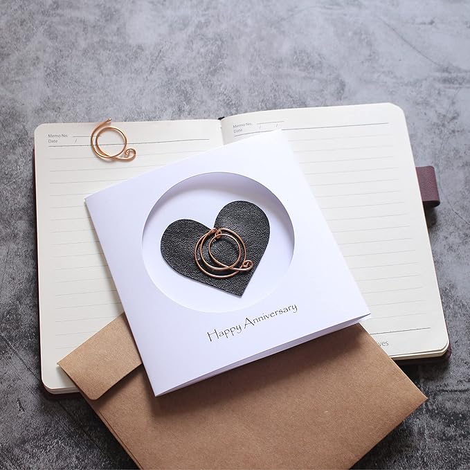 Personalized Initial Copper Card, Copper Initial, Anniversary Card for Her, Couple, Gift for Her (Q)