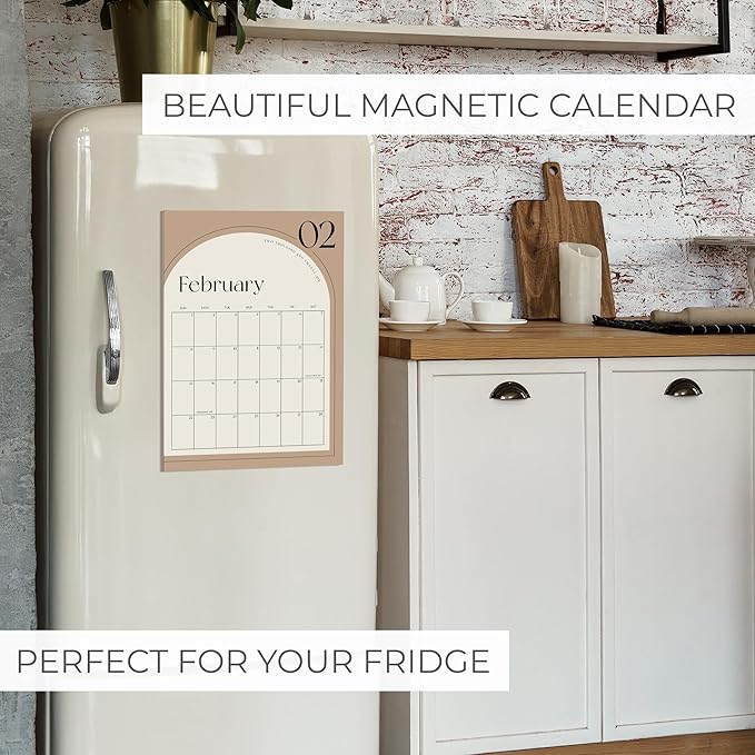 Aesthetic 2025-2026 Magnetic Fridge Calendar - Runs from January 2025 Until July 2026 - The Perfect Monthly Refrigerator Calendar With Minimal Designs for Easy Organizing