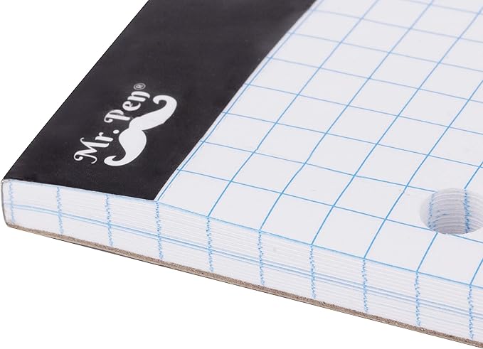 Mr. Pen- Engineering Paper, Graph Paper, 5x5 (5 Squares per inch), 8.5"x11", 55 Sheets, 3-Hole Punched, Grid Paper, Graphing Paper, Computation Pads, Drafting Pad, Blueprint Paper