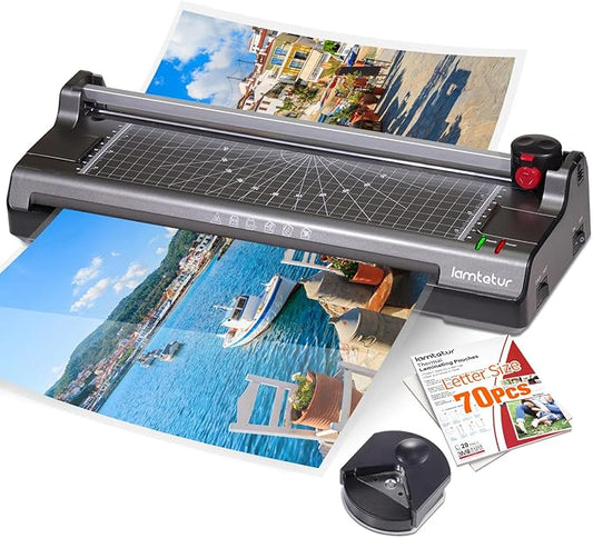 Thermal Laminator Machine 11X17 with 70 Laminating Sheets for Office Home School Teacher Use,13inch Hot&Cold Laminating Machine for A3/A4,Lamination Machine with Paper Cutter, Corner Rounder