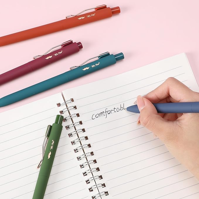 Mr. Pen- Ballpoint Pens, 12 Pack, Vintage Color Barrels, Black Ink, Cute Ballpoint Pens Black Ink, Cute Pens for Journaling, Aesthetic Pens, Ball Point Pens Black, Pens Ballpoint Smooth Writing Pens