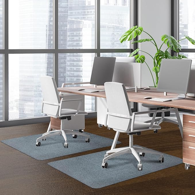 SHAREWIN Office Chair Mat for Hardwood/Tile Floor, 55"x35" Computer Gaming Chair Mat, Under Desk Low Pile Office Rug, Easy-Clean Floor Protector Mat, Dark Grey
