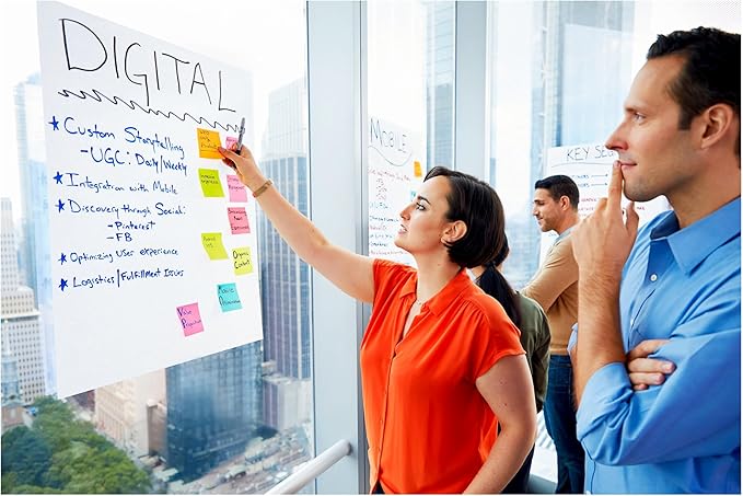 Post-it Super Sticky Easel Pad 25 x 30 Inches 30 Sheets/Pad 2 Pads (560) Large White Grid Premium Self Stick Flip Chart Paper Super Sticking Power