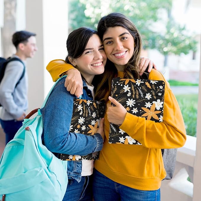 Book Sleeve Book Covers Book Protector Floral Printed with Zipper Washable Fabric for Teen Adult Book Lover Teacher Student(Medium,11 X 8.7 Inch)…