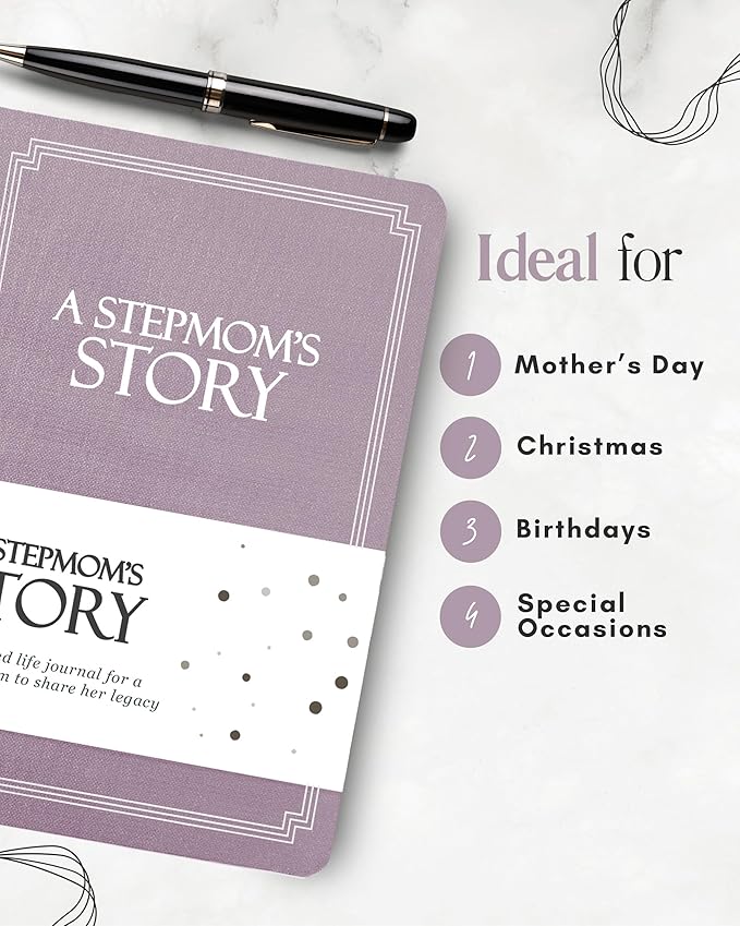 Stepmom's Life Story Journal (Hardcover): A Meaningful Keepsake for Stepmom to Share Her Journey & Memories, Book Includes 250+ Prompt Questions, Sentimental Gift for Mother's Day, Birthday, Christmas