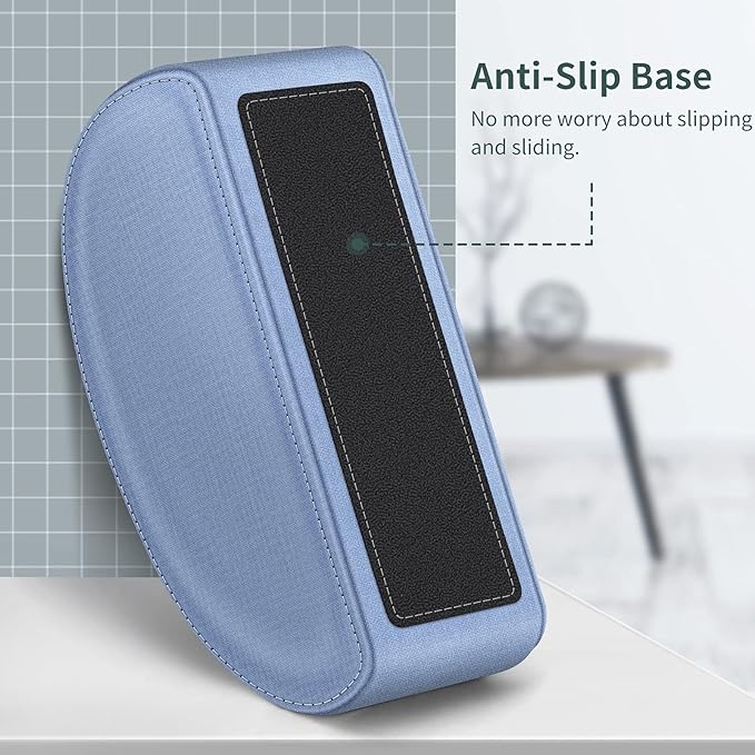 Remote Control Holder with 5 Compartments, KENOBEE Anti-slip Desktop Caddy Storage Organizer for Remote Controllers, Office Supplies, Makeup Brush, Media Accessories, Denim Blue