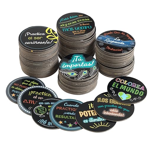 Spanish Positive Affirmation Chips - Positive Reinforcement for Children and Students - Set of 100