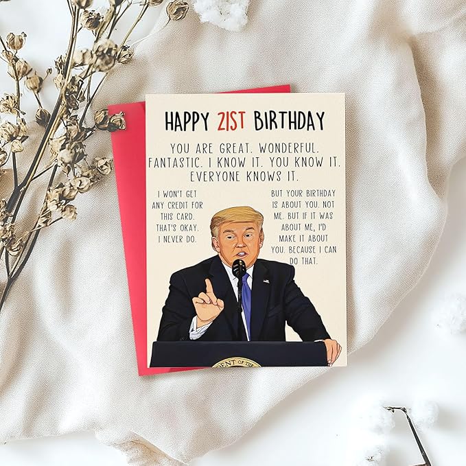 Funny 21st Birthday Card for Him Her, Humor 21st Birthday Gift for Women Men, Happy 21 Year Old Birthday Decorations for Son Daughter
