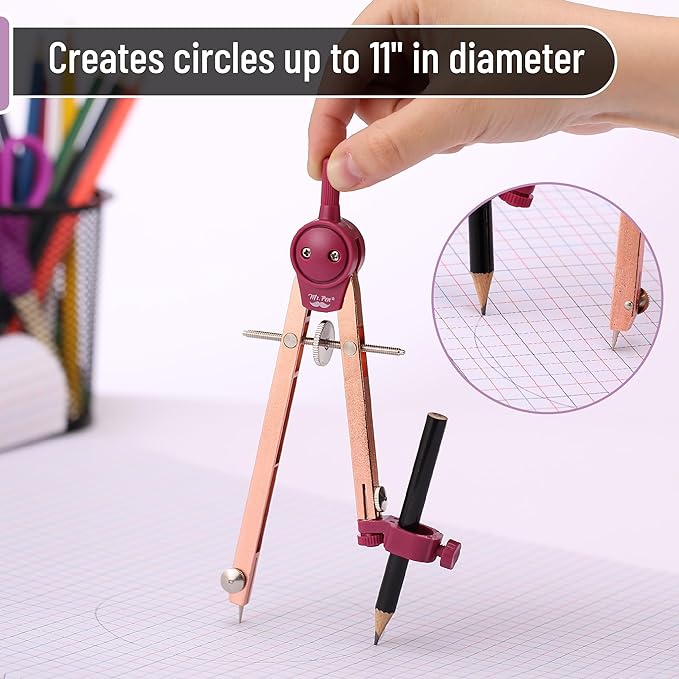 Mr. Pen- Compass for Geometry, Rose Gold, Compass with Pencil, Drawing Compass Drawing Tool, Math Compass, Drafting Tools, Drawing Tools, Geometry Compass, Circle Drawing Tool, Geometry Set
