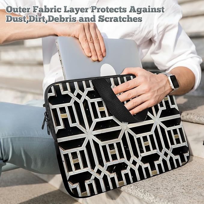 Universal Tablet Laptop Sleeve Case 10 inch, Vintage Geometrics Slim Carrying Case Durable Handbag Travel Laptop Bag for 7 to 10-inch Laptops/Notebook/Kids Tablet/ipad/eBook Readers