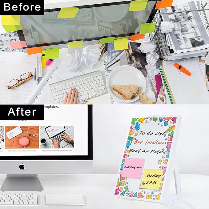 Desktop Whiteboard with Pre-Set Designs, Small White Board Dry Erase for Desk, Mini Dry Erase Board 8.5" x 6", Compact Desktop Whiteboard for Kids (Pencil)