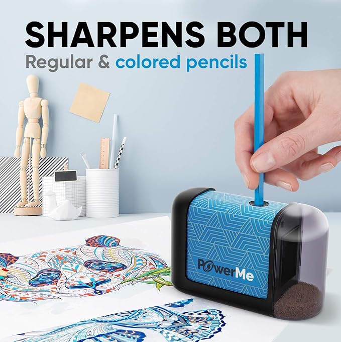 Battery-Operated Electric Pencil Sharpener for Kids, School, Home, Office - For No. 2 Pencils and Colored Pencils