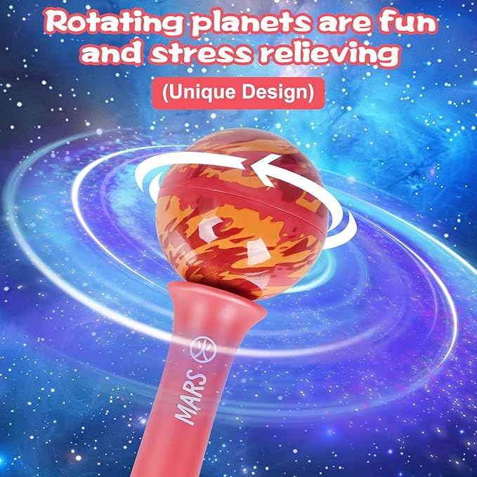 Rotating Gel Ink Rollerball Mars Pen, 1.0mm Black Nib, Students Decompress the Rotary Pen,with Quick-Drying Ink Suitable for Schools, Offices