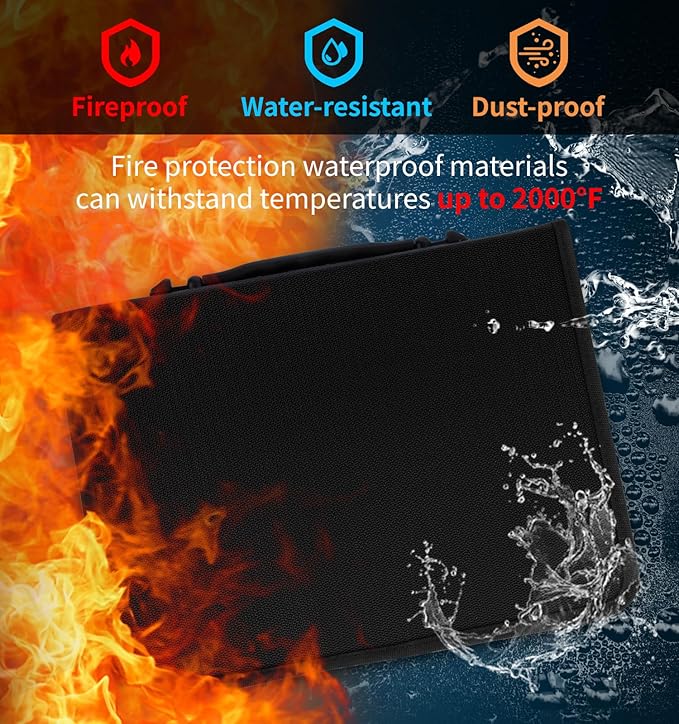 Accordion File Organizer,13 Pockets Important Document Organizer with Life Binder,Fireproof Expanding File Folder,Portable Binder Organizer with Handle,With 5 Binder Pockets and Labels for Business