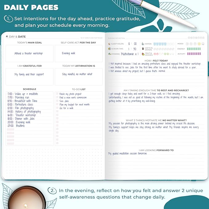 Clever Fox Self-Care Journal – Wellness & Daily Reflection Notebook – Mental Health & Personal Development Journal – Self-Care, Meditation & Mood Journal for Women & Men – Large (Aquamarine)