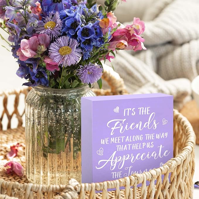 Friendship Gifts for Women Purple Gifts for Friends Office Decor Desk Accessories Purple Decor for Best Friend Home & Office Cute Purple Desk Accessories Gifts for Women