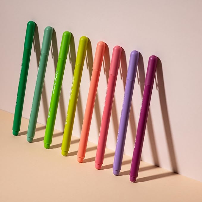 DIVERSEBEE Fine Tip Pens, 8 Bible Pens No Bleed Through, Assorted Fine Point Pens for Journaling, 0.5mm Fineliner Markers, Bible Study Journaling Supplies, Bible Accessories (Spring)