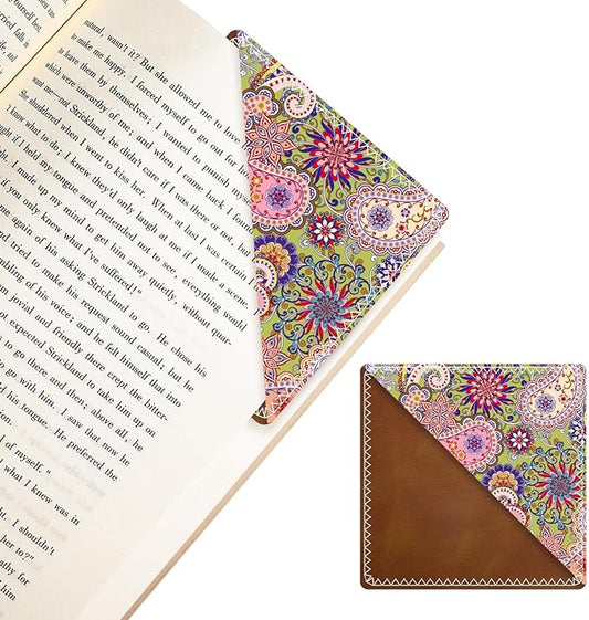 Personalized Leather Bookmarks, Fun & Cute Book Accessories for Reading Lovers, Unbreakable Page Markers for Women Men Girls Boys Student Teacher Kids Retirement Birthday Gifts (Vintage Swirl)