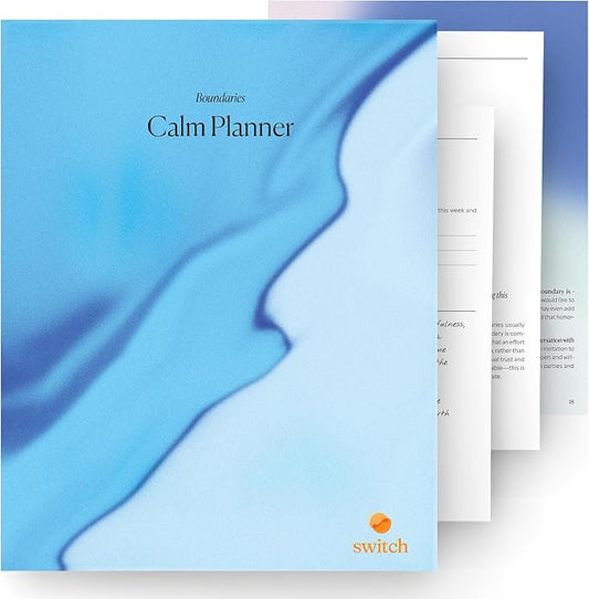 Switch Research Calm Planner (Boundaries) - Psychologist-Developed 31-Day Guided Journal to Banish Stress & Find Your Calm - Daily Journal With Prompts & Techniques for Maintaining Your Boundaries