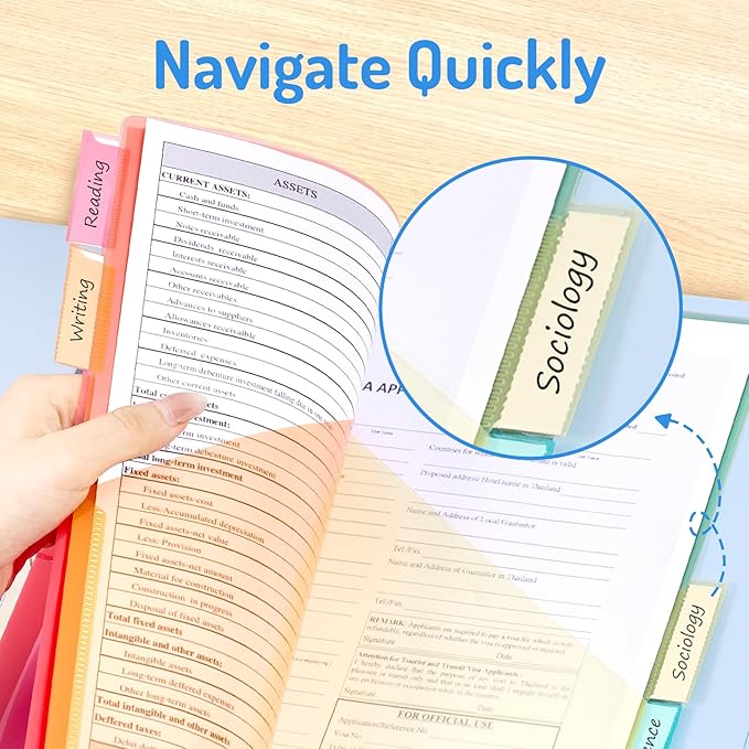 Forvencer 15 Count Dividers with Pockets, 5 Tab Dividers for 3 Ring Binder with Pockets, Subject Dividers with Pockets, Premium Quality Notebook Dividers with Pockets, Multicolor, 3 Sets