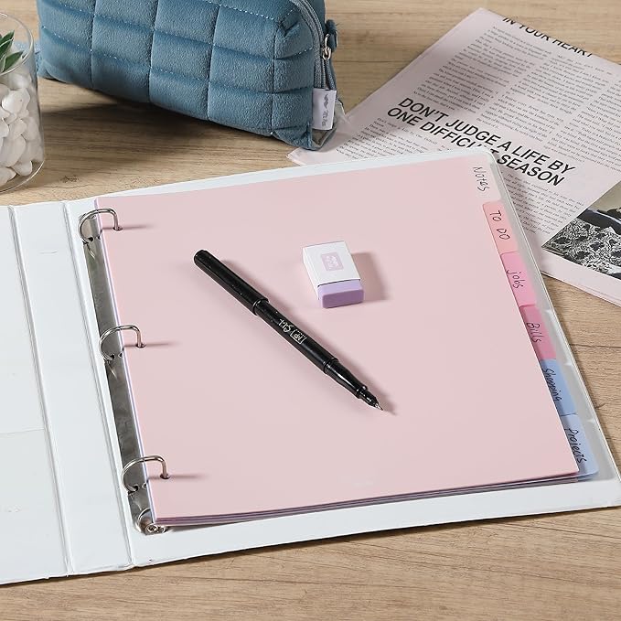 Mr. Pen- Binder Dividers, 6 Tab Dividers, Pack of 2 Sets (12 Dividers Total), Dividers, Plastic Dividers for 3 Ring Binder, Binder Dividers with Tabs, Binder Tabs, 3 Ring Binder Dividers