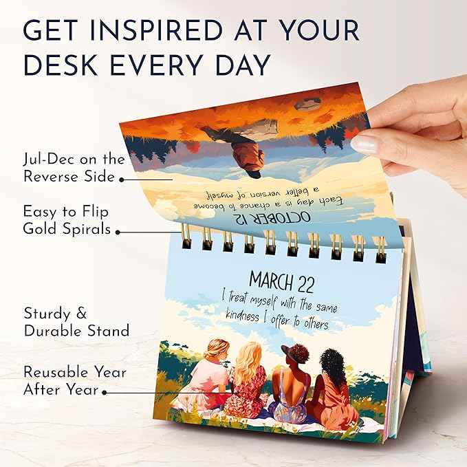 RYVE Daily Affirmation Calendar - Motivational Desk Calendar with Daily Affirmations for Women - Positive Affirmations, Inspirational Gifts for Women, Office Desk Decor for Women, Office Gifts