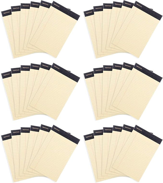 Mintra Office Legal Pads, ((xPremium, 5in x 8in, Narrow (Canary), 36pk (6-6pks)), Narrow Ruled, 50 Sheets per Notepad, Micro perforated Writing Pad, Notebook Paper for School, College, Office, Work