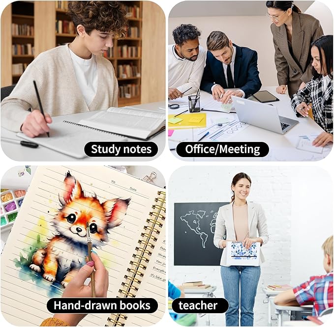 Spiral Journal Notebook, A5 Cute Notebooks for Women Men, College Ruled Hardcover Notebook for Work & Note Taking, 60 Pages Double-Wire Journals for Writing Cute Blue Flowers