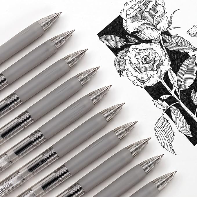 WRITECH Retractable Fine Point Gel Pens (Black)