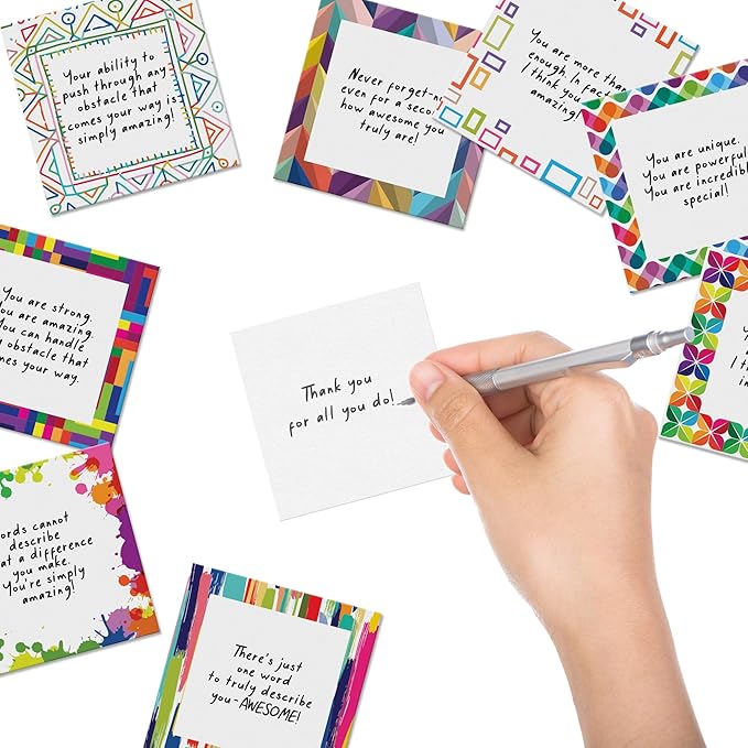 Dessie 60 Inspirational Cards With Envelopes 3.5x3.5. You Are Awesome Seals for Appreciation, Encouragement,Gratitude, Positive Affirmations, Thoughtful Gifts. Post-it Note Size.