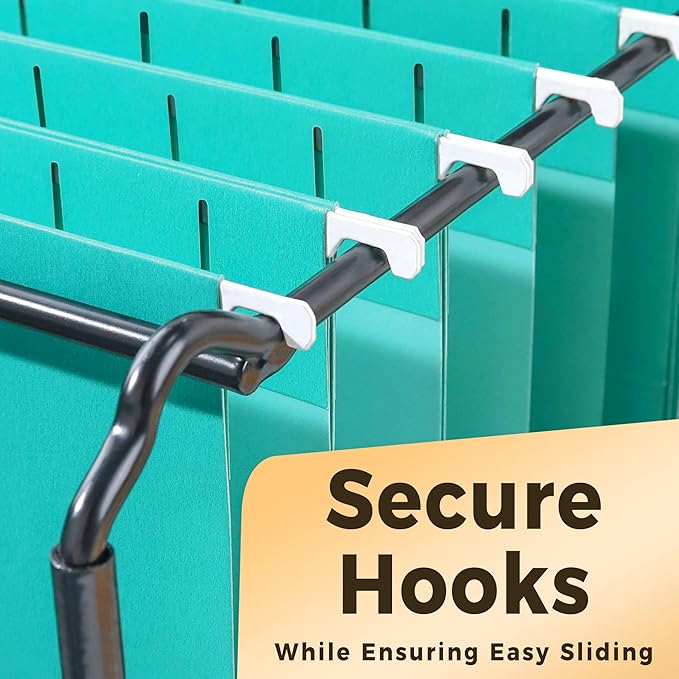 SUNEE Hanging File Folders Teal, 25 Pack Letter Size File Folders with 1/5-cut Tabs, Stay Organized for Your Home and Office Bulk File and Documents