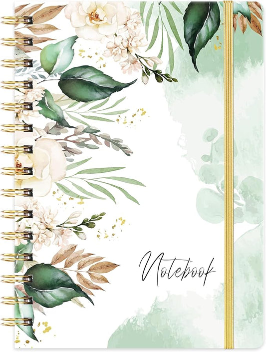 Ruled Notebook/Journal - Journal for Wemon, 8.5" X 6.4", College Ruled Spiral Notebook/Journal, Banded with Waterproof Hardcover, Exquisite Inner Pocket for School, Office & Home