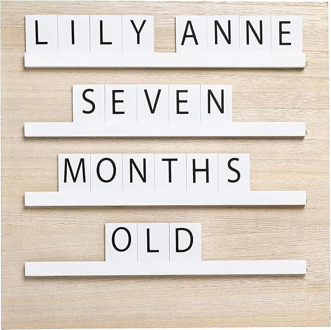 Pearhead Natural Wood And Black Felt Classic Letter Board Set, Includes 294 White Letters, Modern Reusable Message Board