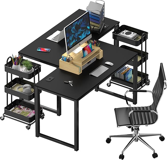 SHW 48-Inch Commercial-Grade Office Computer Desk, Black