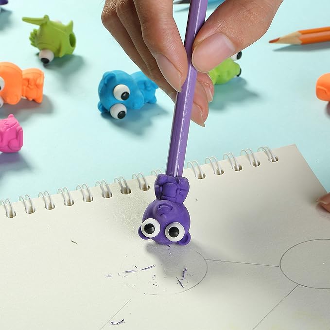 Mr. Pen- Erasers, Cap Erasers, 20 Pack, Animal Eraser Caps (Eyes Come Out), Erasers for Kids, Pencil Eraser, Pencil Erasers Toppers Cute Erasers, Colorful Erasers, Fun Erasers Kids, Easter Egg Fillers