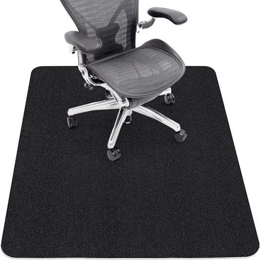 Sycoodeal Office Chair Mat for Hardwood Floor,Computer Gaming Chair Mat,Office Chair Mat for Tile Floor,Large Floor Protector Rug,Anti-Slip,Easy to Clean,Pure Black(48"x36")