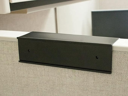 The Original Over the Cube - Quality Aluminum, Changeable Cubicle Nameplate Holder, Black Base, and Black Name Plate Holder, 8" x 2" (3" Cubicle Wall Depth) - Made in The USA