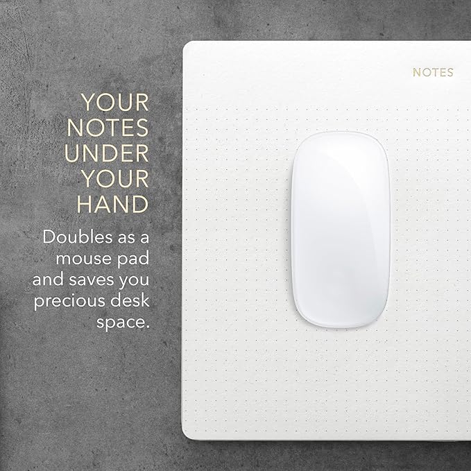 Mouse Pad Notepad for Professionals, 3 Pack, 9.8" x 7.9", 150 Sheets (50 Each), Minimalist, Gold Foiled, Dotted Layout, Executive's Desk Note Pad, To Do List Notepad, Eco-friendly, FSC™ Certified Planner Pad