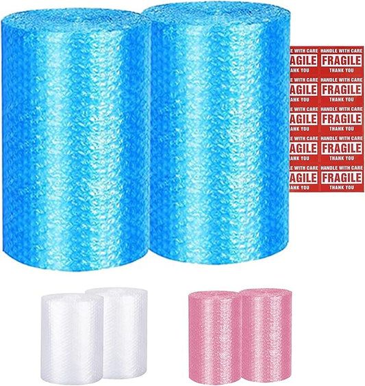 Yens Bubble Cushioning Rolls Packing Materials, 3/16" AIR Bubble,72 FT, 12 inch width Perforated every 12" (72 ft, Blue)