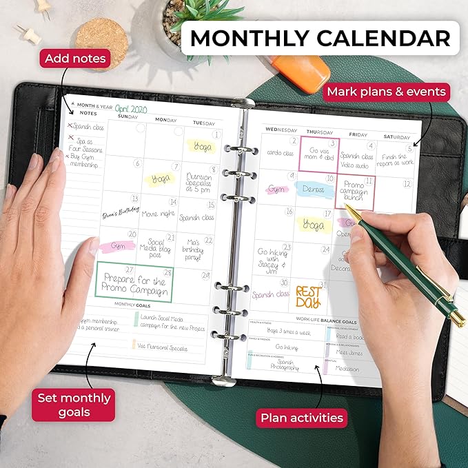 Clever Fox Weekly Planner Binder Refills – 12-Month Planner Page Refill Set - Planner for Time Management & Weekly Tasks – Work & Life Organizer with to Do List – Undated A5 Pages