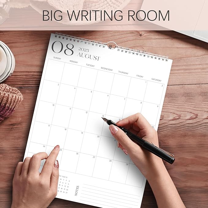 Wall Calendar 2025-2026 Covers January 2025 to June 2026, 14.5’’X11.1’’ Large 18 Months Spiral Vertical At A Glace Hanging Calendar for Home/Office with Big Writing Room Premium Paper