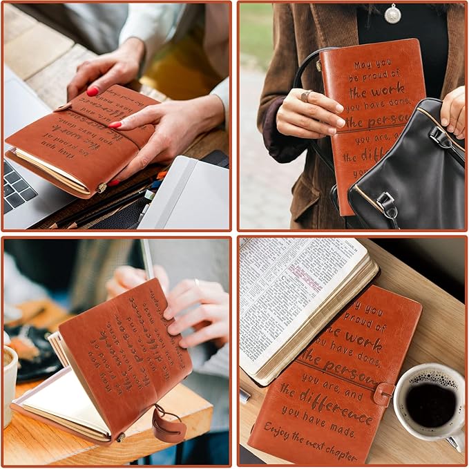 Coworker Leaving Gifts for Women Men, Retirement, Farewell, Thank You, Going Away, New Job Gifts for Best Friends Colleague Boss, Leather Journal Notebook