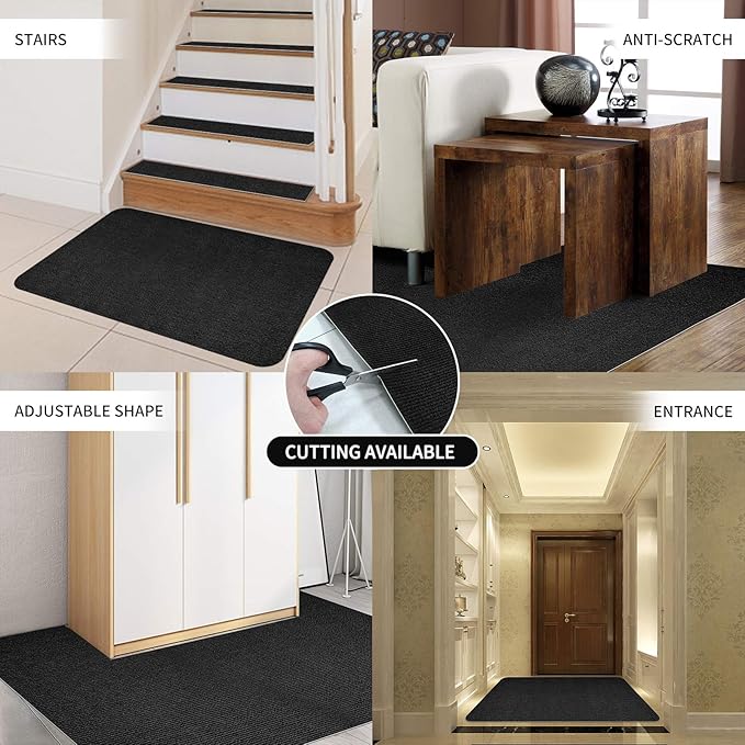 SHAREWIN Office Chair Mat for Hardwood/Tile Floor, 47"x36" Computer Gaming Chair Mat, Under Desk Low Pile Office Rug, Easy-Clean Floor Protector Mat, Black